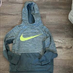 Nike Kids Gray and Lime Hoodie